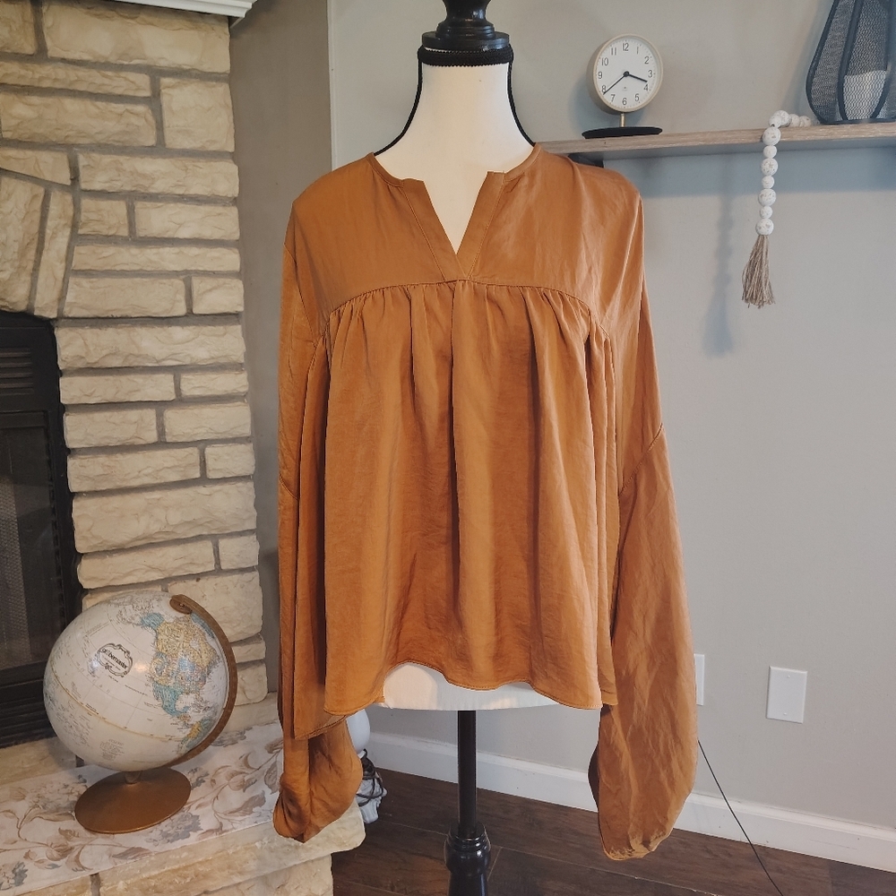 Krush Rust V-Neck Blouse